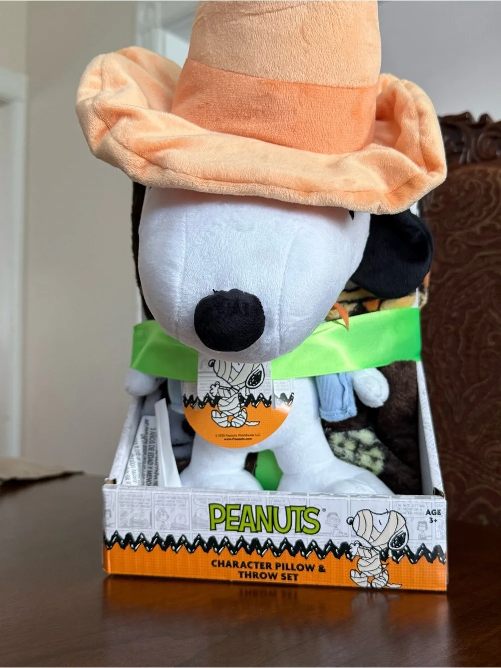 Peanuts Halloween 2026 Scarecrow Snoopy Pillow and Throw Blanket Set - New w/Tag